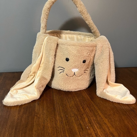 Plush Easter Bunny Basket Easter Basket for Kids Easter Egg Hunt Basket - Picture 2 of 14